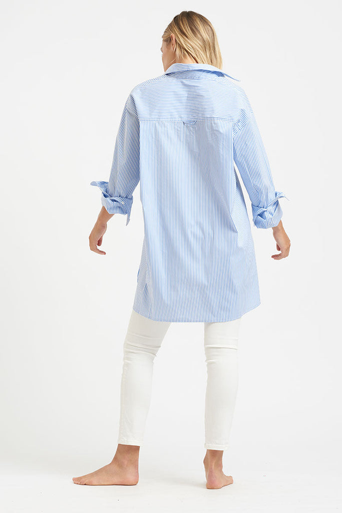 The Boyfriend Cotton Shirt - Blue Stripe | Shirty  