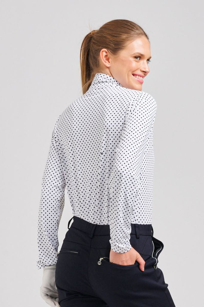 The Grange Long Sleeve Shirt - French Navy Spot