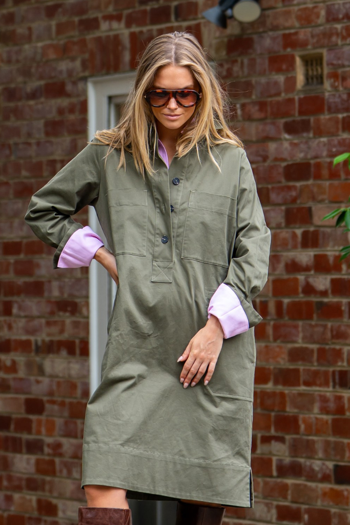 popover shirt dress Linen Popover Shirtdress - Starry Stripe