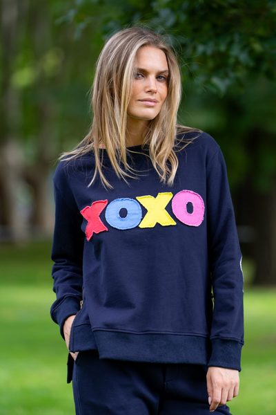 Classic Zipside XOXO Sweatshirt - Navy Combo – shirty