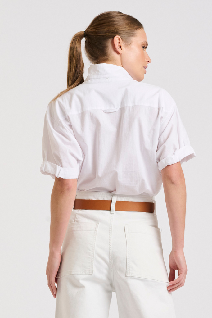 The Annie Relaxed Short Sleeve Shirt - White