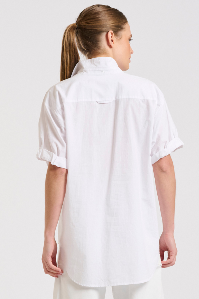 The Annie Relaxed Short Sleeve Shirt - White