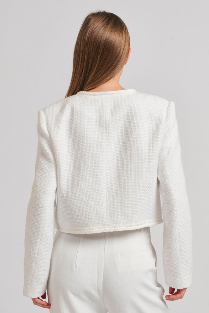 The Audrey Boucle Jacket - Ivory