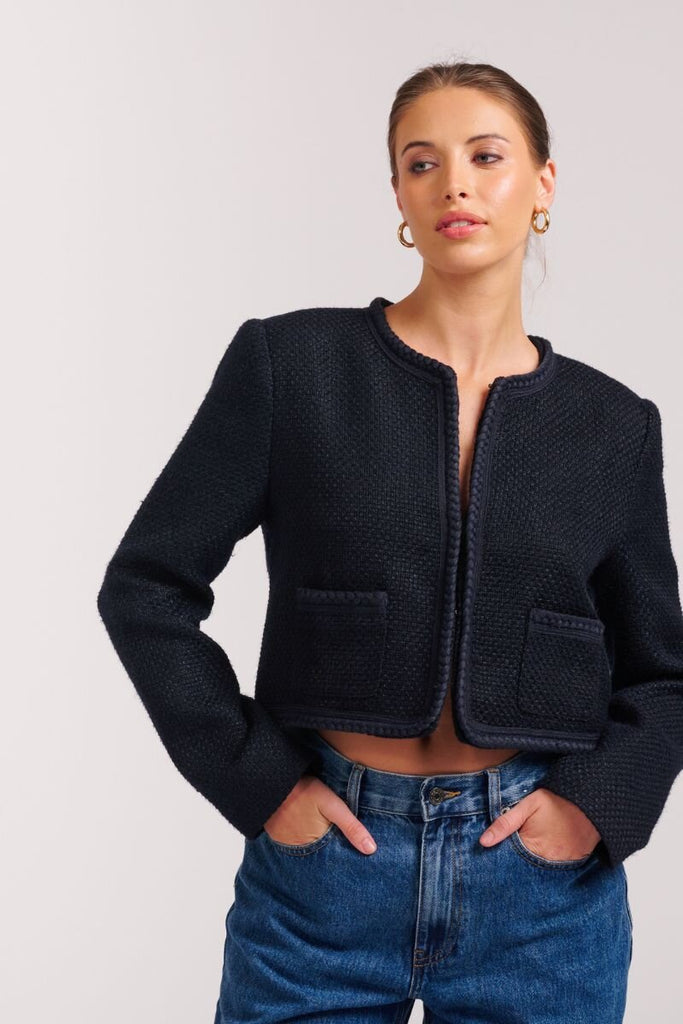 The Audrey Boucle Jacket - French Navy