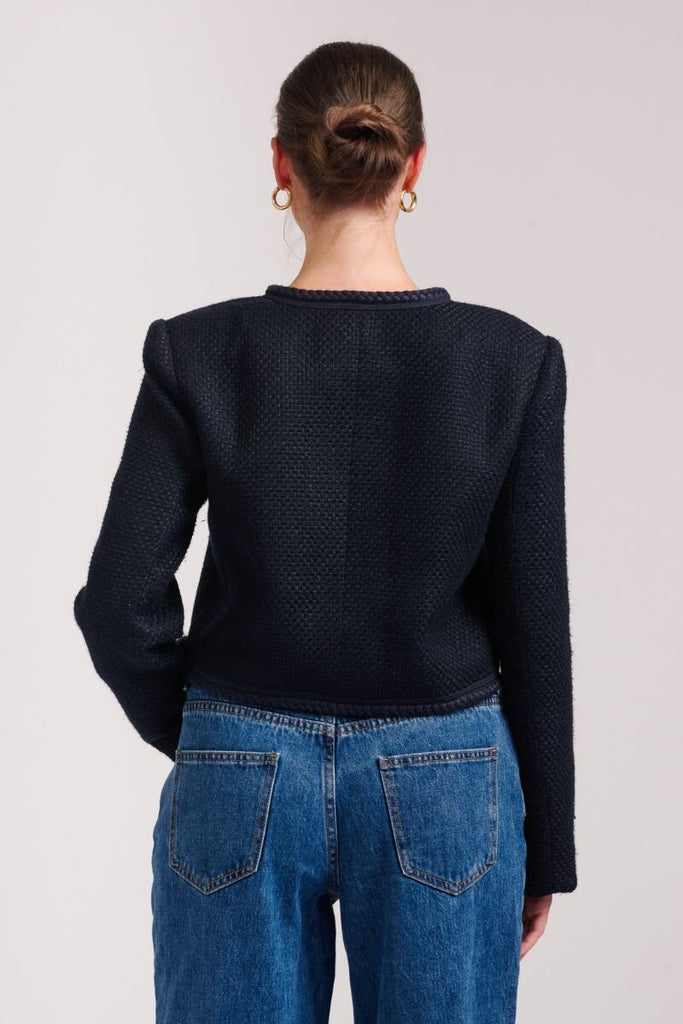 The Audrey Boucle Jacket - French Navy