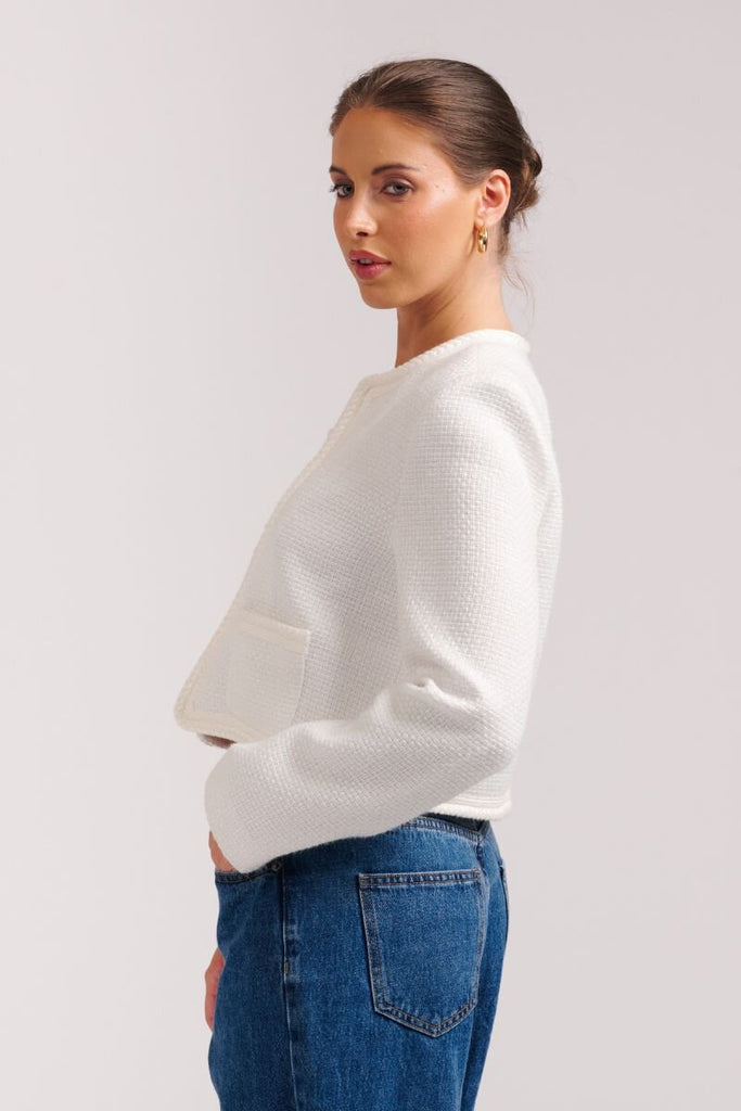 The Audrey Boucle Jacket - Ivory