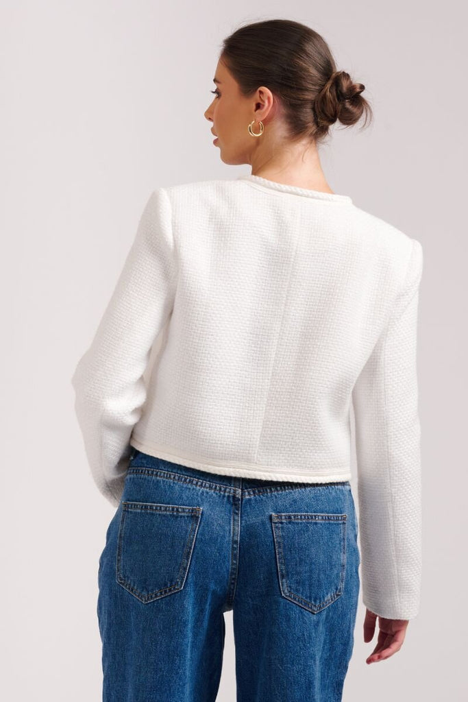 The Audrey Boucle Jacket - Ivory