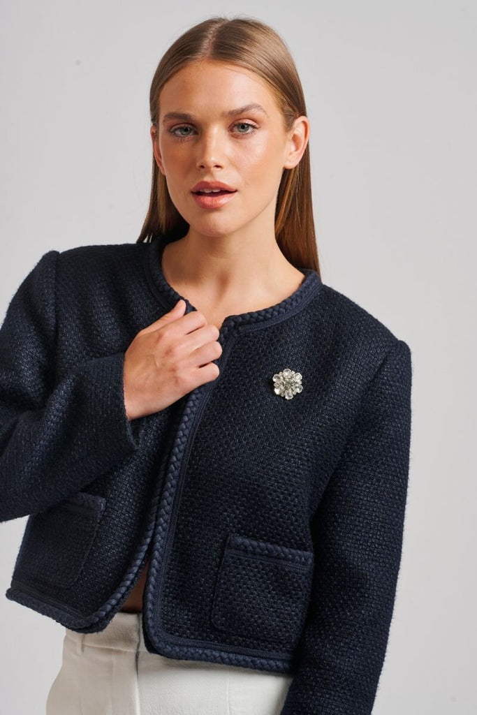 The Audrey Boucle Jacket - French NavyThe Audrey Boucle Jacket - French Navy