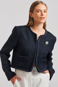 The Audrey Boucle Jacket - Frency Navy