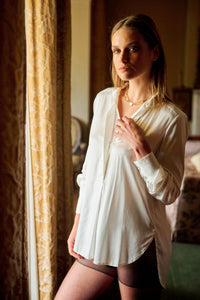 The Aviva Popover Silk Shirt - Ivory