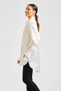 The Aviva Popover Silk Shirt - Ivory