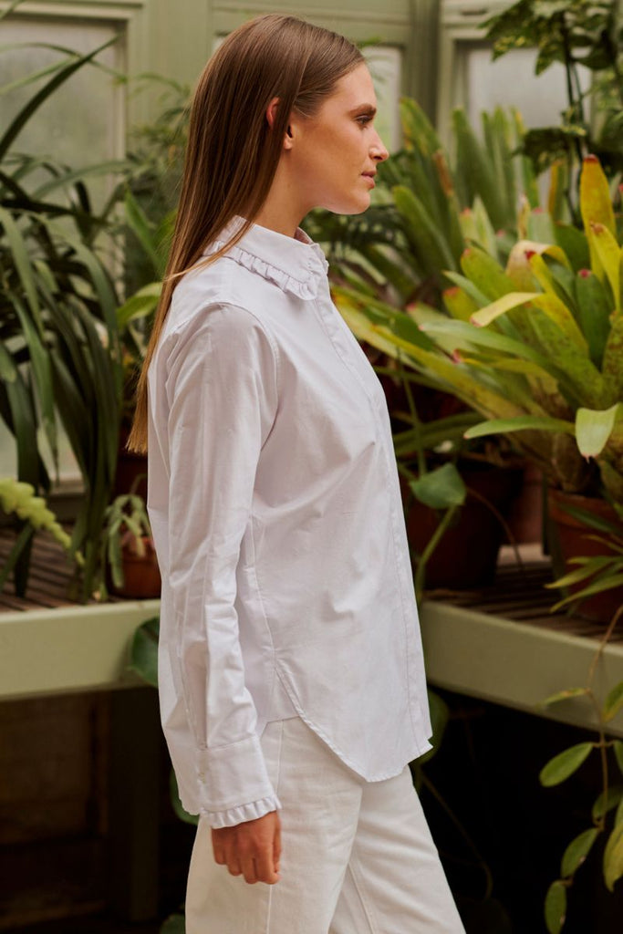 The Babette Classic Shirt Frill - White