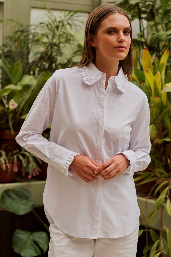The Babette Classic Shirt Frill - White