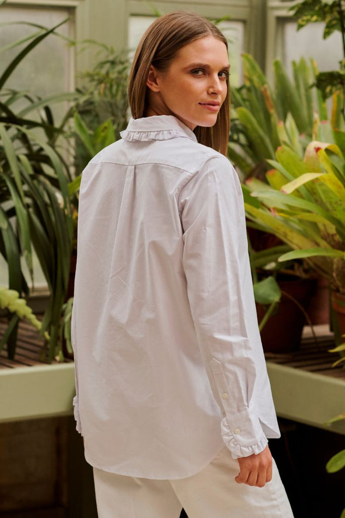 The Babette Classic Shirt Frill - White