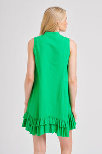 The Belle Ruffle Hem Dress - Green