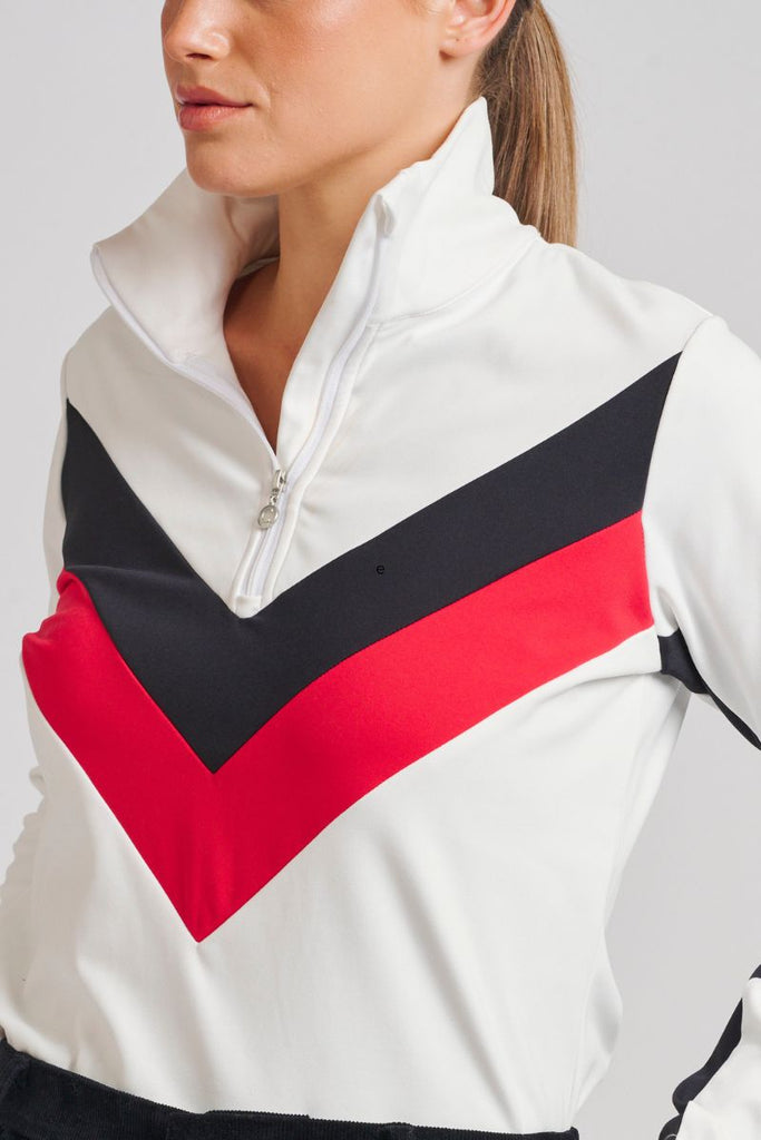 The Cathedral Half Zip Top - White Combo