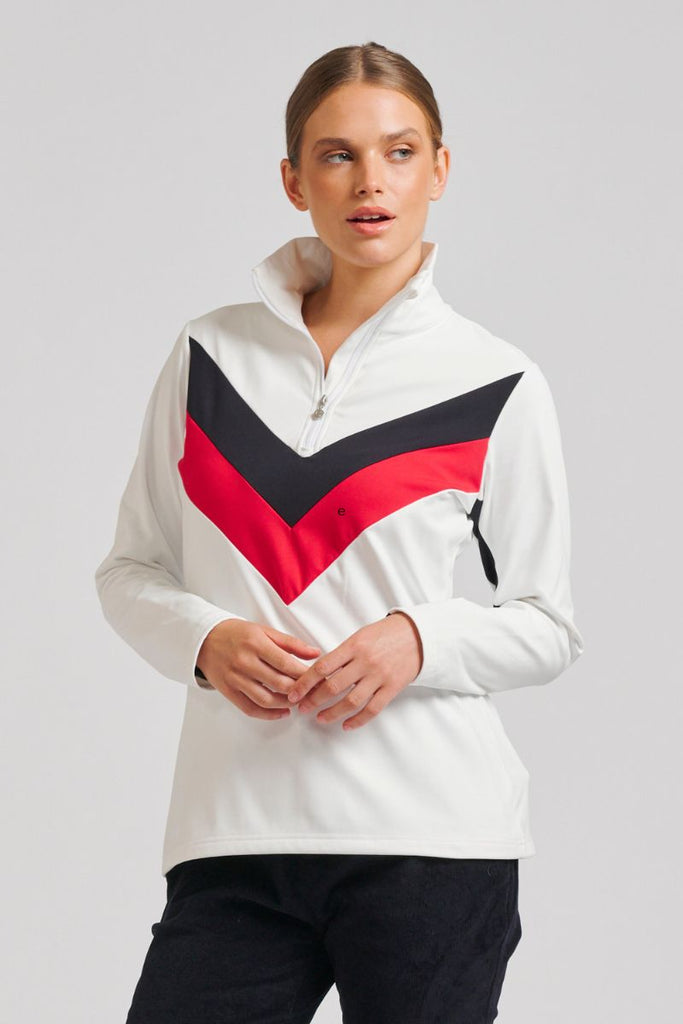 The Cathedral Half Zip Top - White Combo