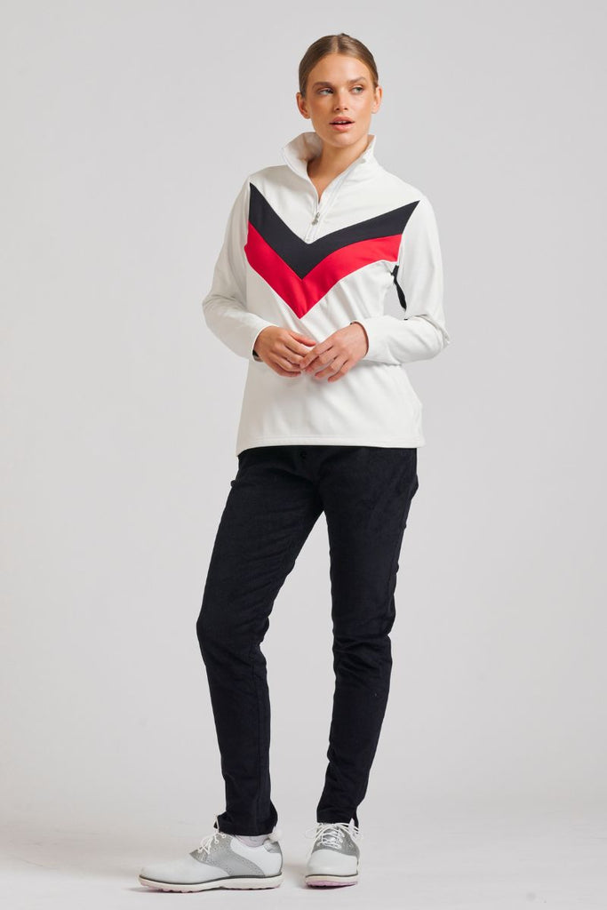 The Cathedral Half Zip Top - White Combo