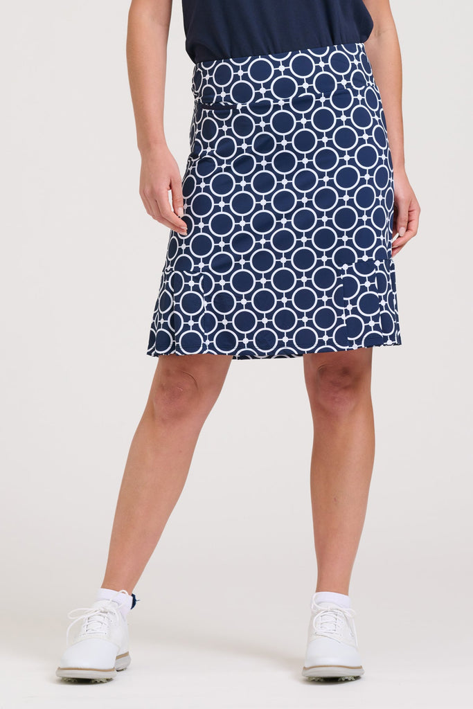 Club Barwon Skort Long - Circle French Navy/White