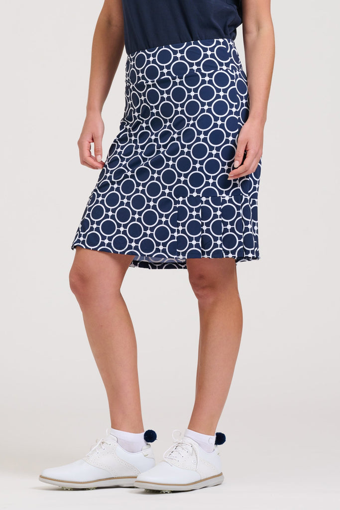 Club Barwon Skort Long - Circle French Navy/White