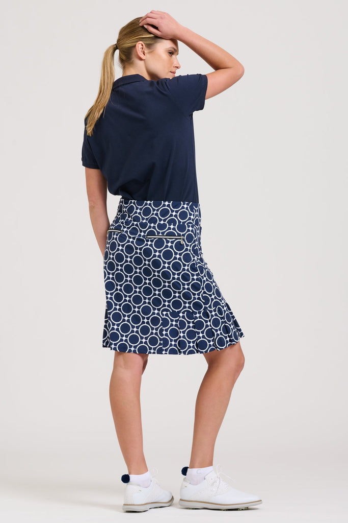 Club Barwon Skort Long - Circle French Navy/White