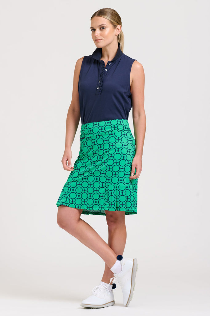 Club Barwon Skort Long - Circle Green/French Navy