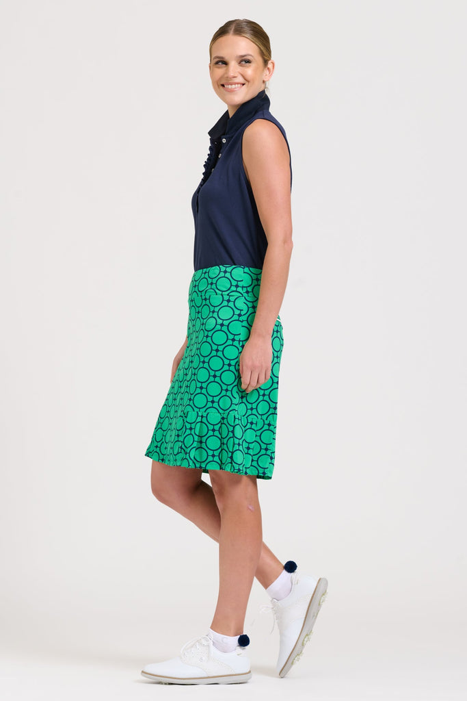 Club Barwon Skort Long - Circle Green/French Navy