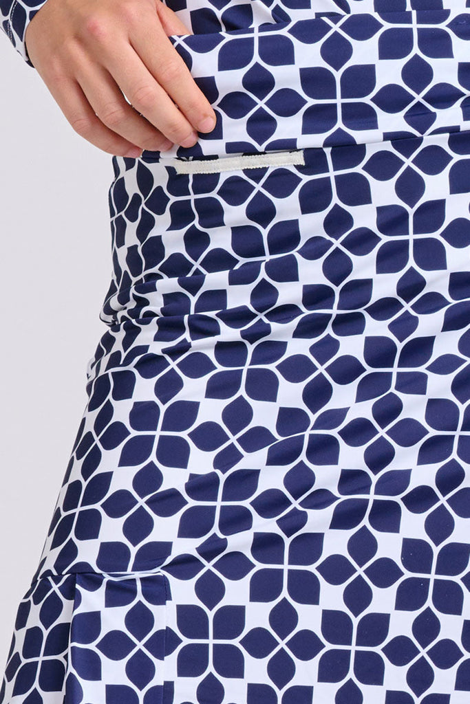 Club Barwon Skort Long - Geo Floral French Navy