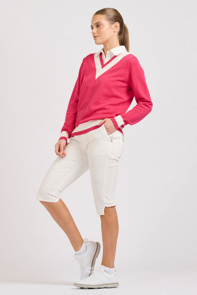 Berkshire Sweater - Raspberry/Club White