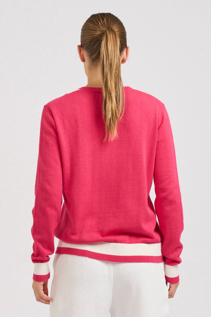 Berkshire Sweater - Raspberry/Club White