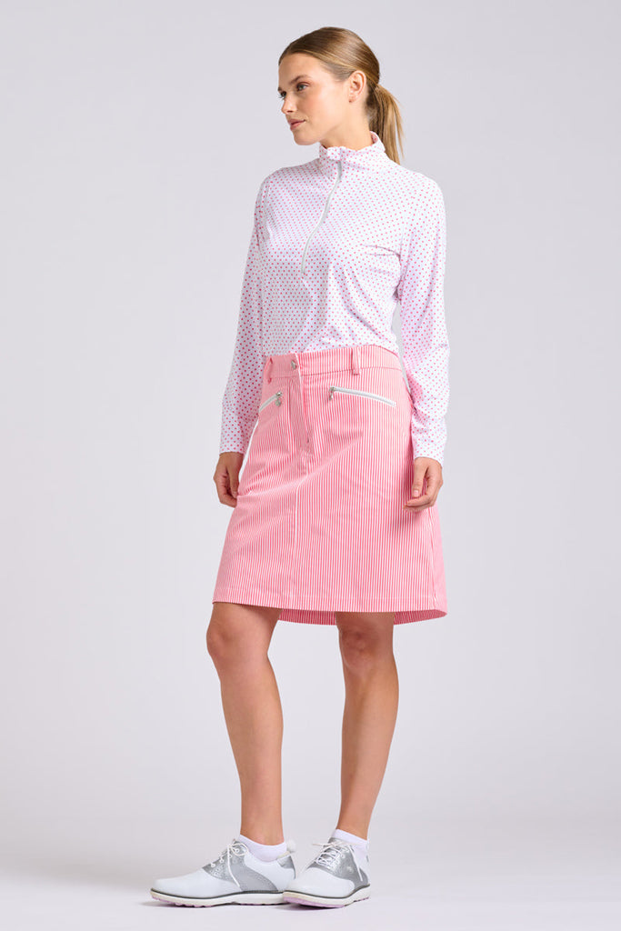 The Club Portsea Skort - Coral Stripe