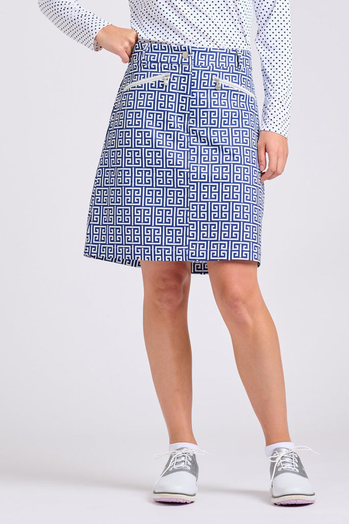 The Club Portsea Skort - Maze Navy