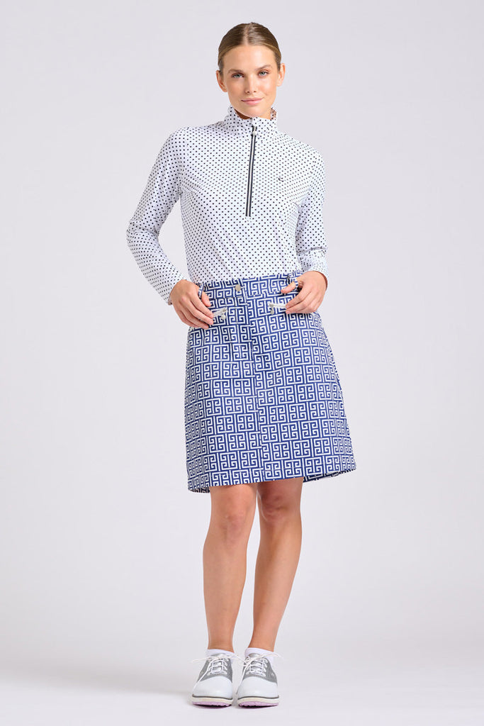 The Club Portsea Skort - Maze Navy