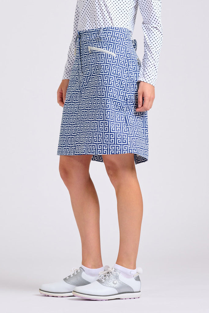 The Club Portsea Skort - Maze Navy