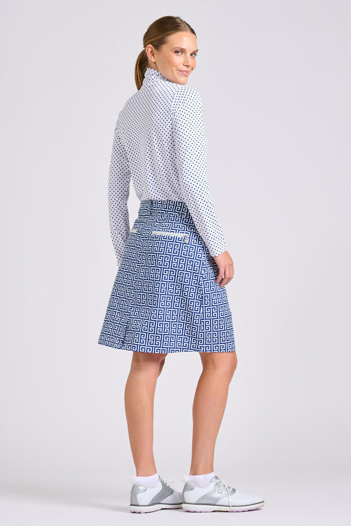 The Club Portsea Skort - Maze Navy