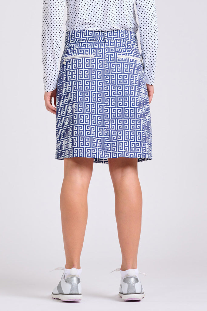 The Club Portsea Skort - Maze Navy