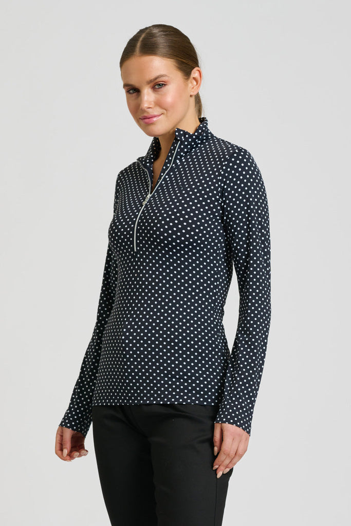 Club The Grange Long Sleeve Shirt - White Spot On Black