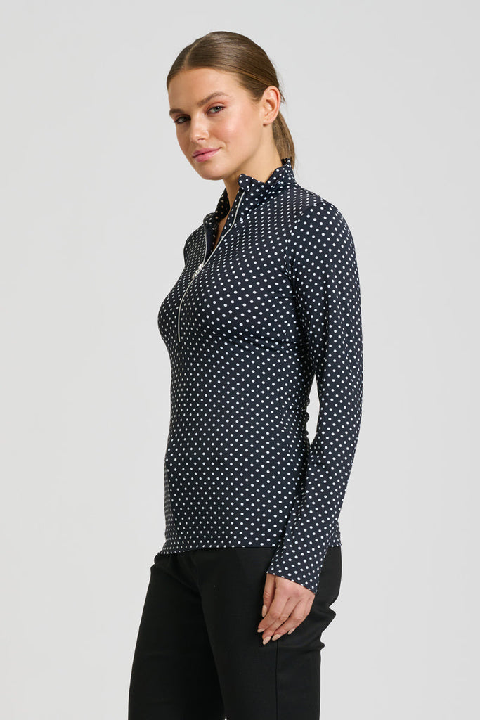 Club The Grange Long Sleeve Shirt - White Spot On Black