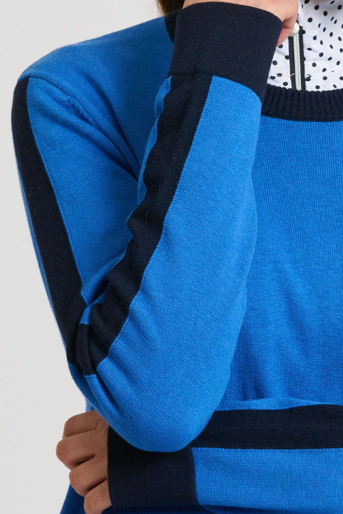 Club The Highlands Sweater - Cobalt Blue / French Navy Trim