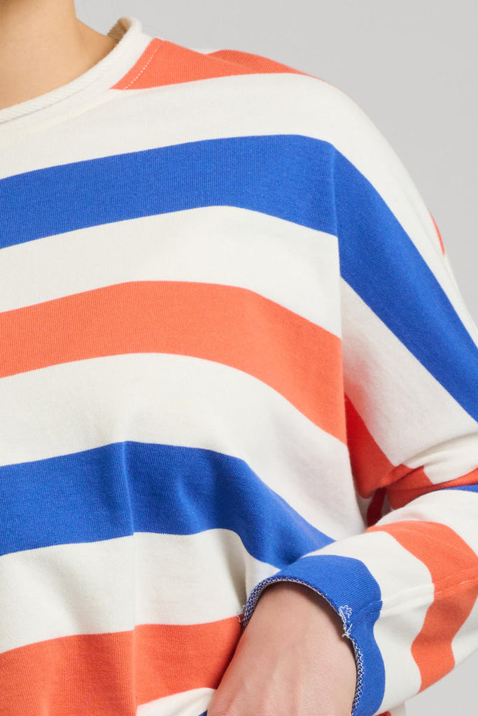 EST 1971 Raw Long Sleeve Sweatshirt - Royal Blue/Orange