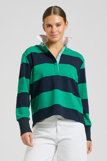 EST 1971 Rugby Cotton Sweatshirt - Navy & Green
