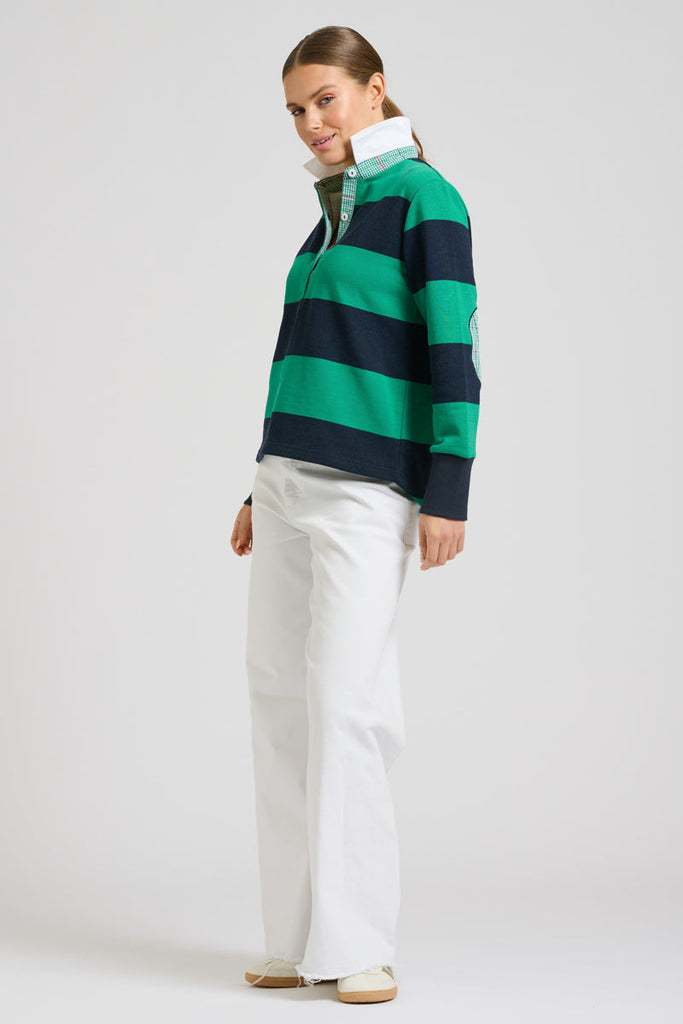 EST 1971 Rugby Cotton Sweatshirt - Navy & Green