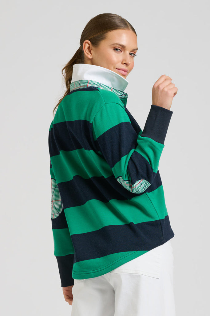 EST 1971 Rugby Cotton Sweatshirt - Navy & Green