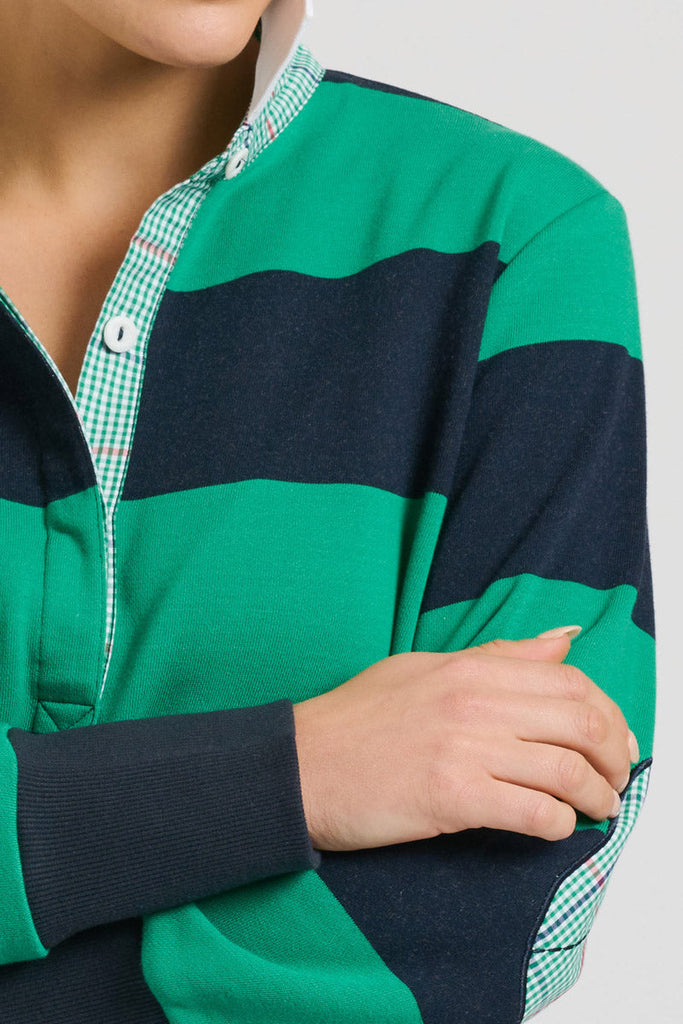 EST 1971 Rugby Cotton Sweatshirt - Navy & Green