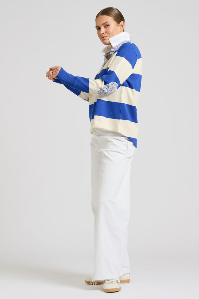EST 1971 Rugby Cotton Sweatshirt - Rule Blue & Ivory