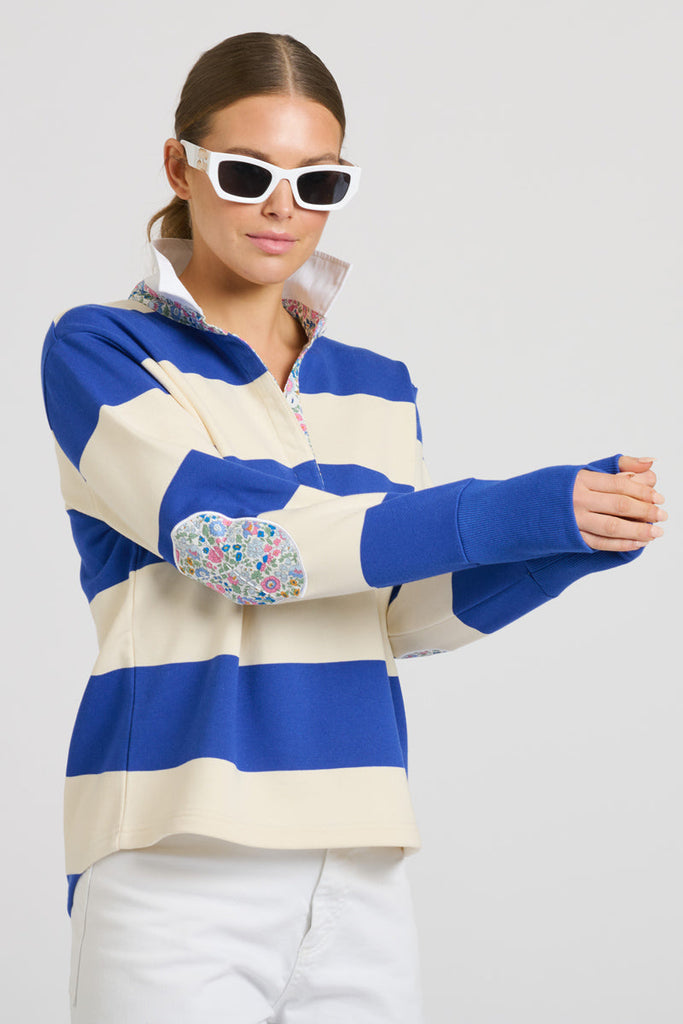 EST 1971 Rugby Cotton Sweatshirt - Rule Blue & Ivory