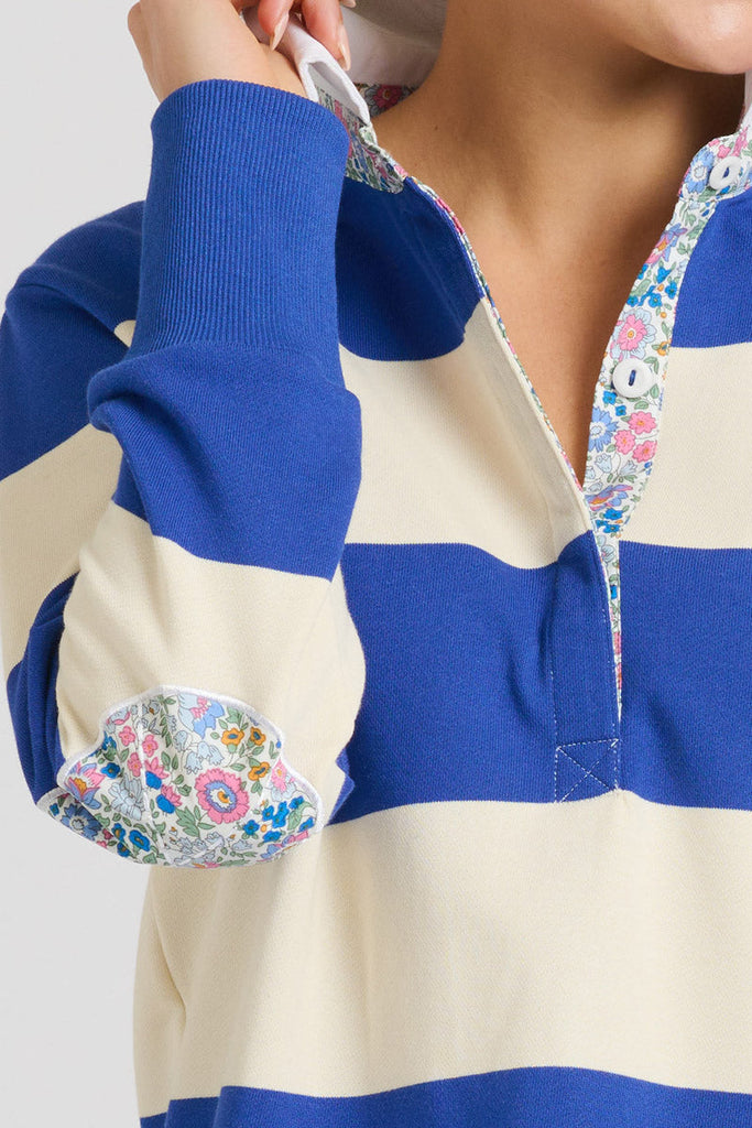 EST 1971 Rugby Cotton Sweatshirt - Rule Blue & Ivory