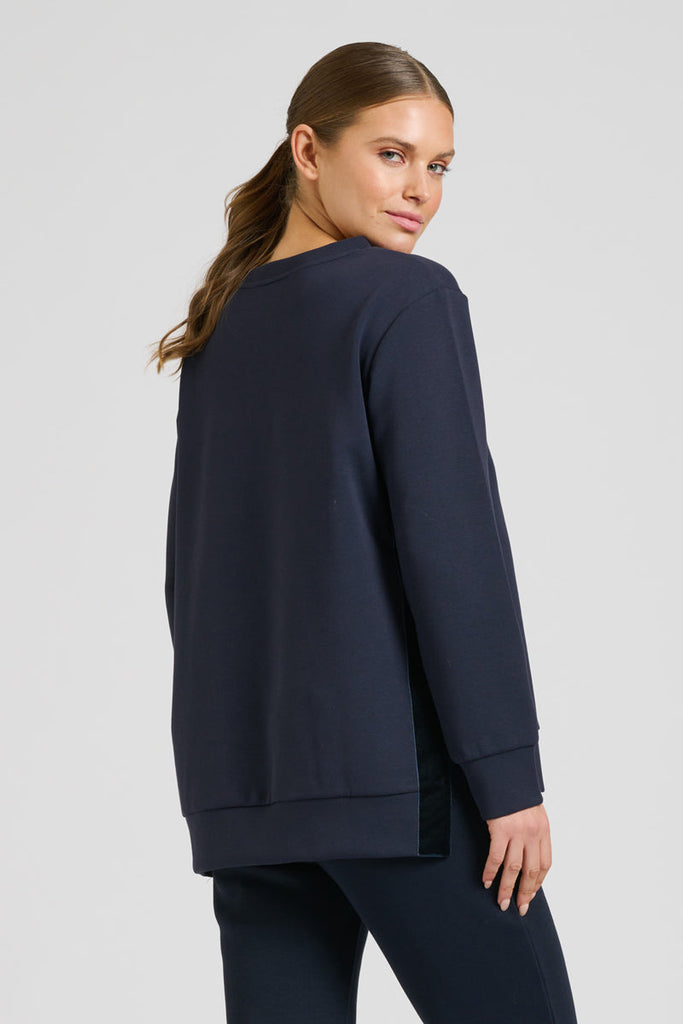 EST 1971 Scuba Side Split Sweatshirt - French Navy