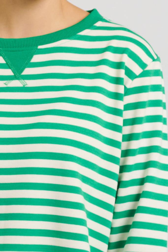 EST 1971 Zipside Classic Cotton Sweatshirt - Green Stripe/Rainbow