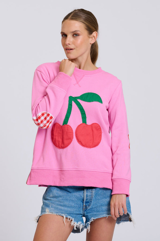 EST Classic Zipside Cherries Sweatshirt - Pink